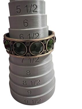 Green Stone Hinged Bangle Bracelet Size 7